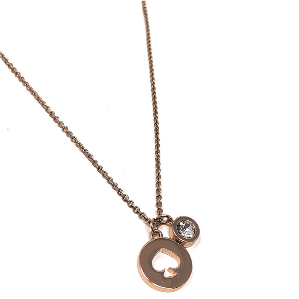 kate spade New York Logo Rose Gold Plated Pendant Necklace